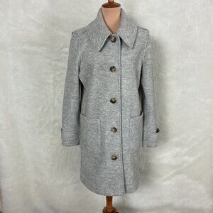 J. Crew AQ257 Heather Gray Lady Italian Boiled Wool Patch Pockets Winter Coat 10